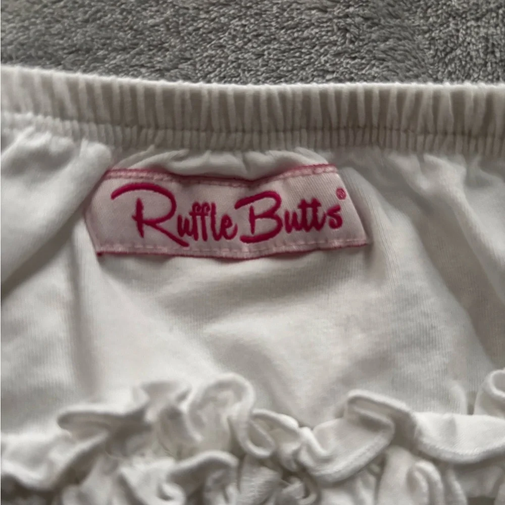 Ruffle Butts White Ruffled Bloomers/Diaper Cover Size 12-18M